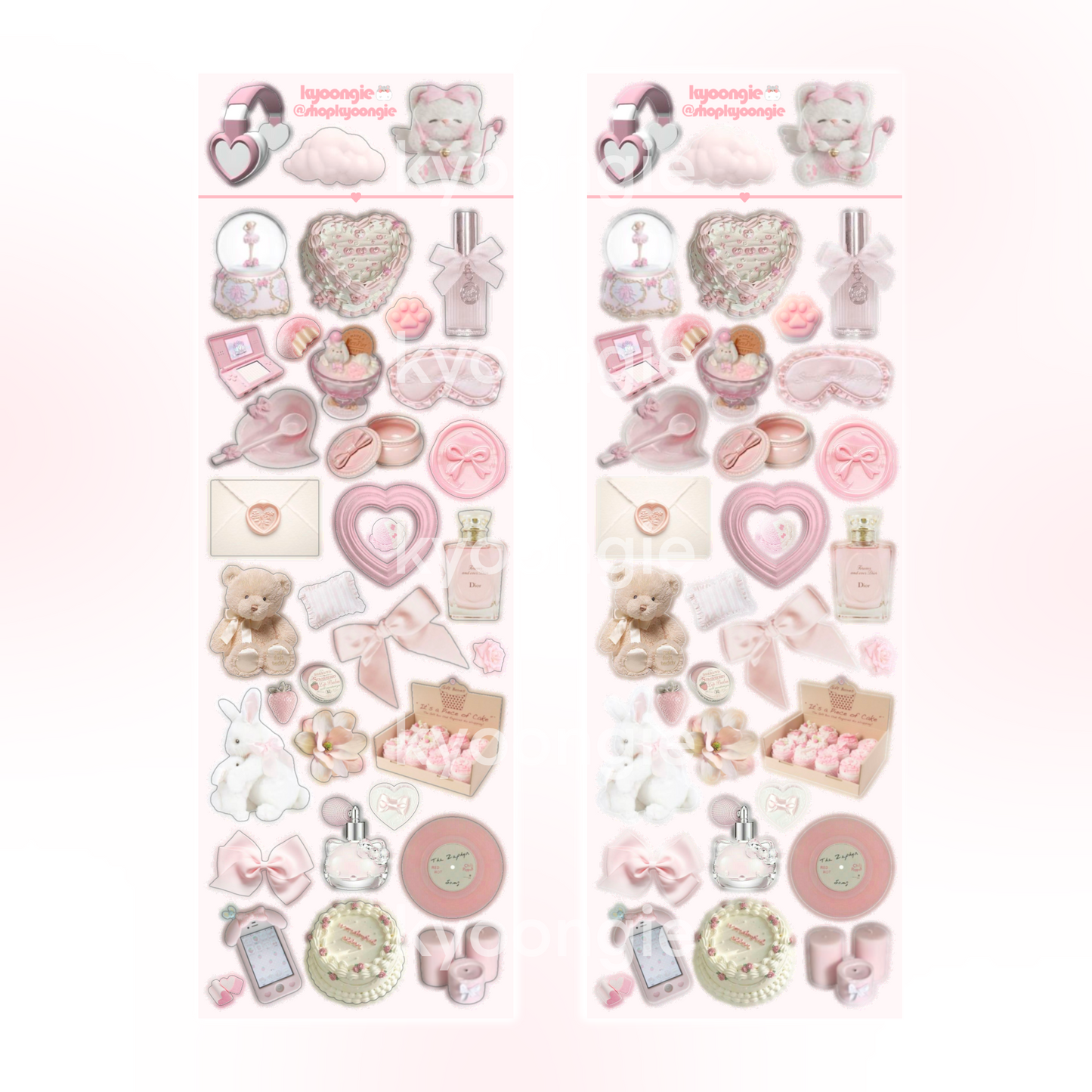 Aesthetic PNGs Sticker Sheets (5 designs)