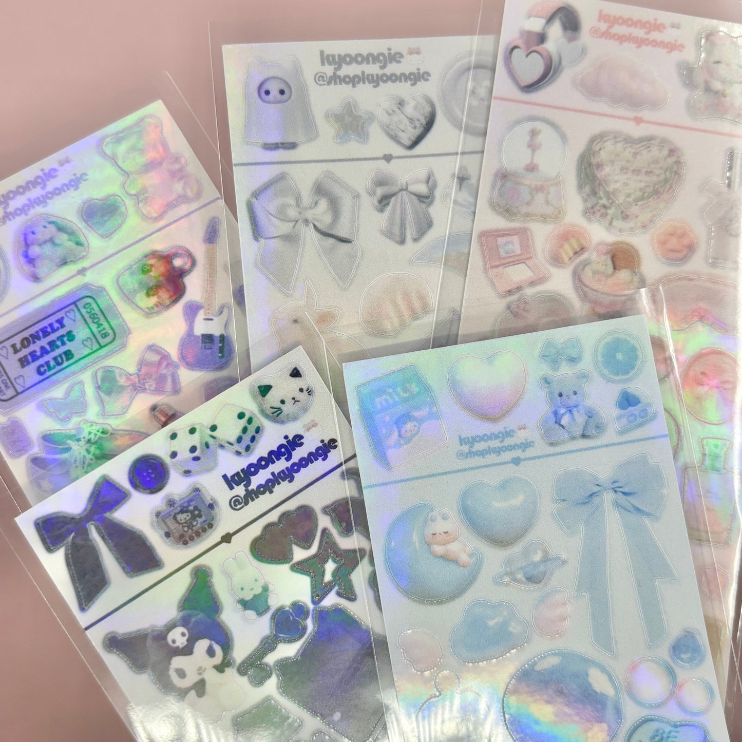 Aesthetic PNGs Sticker Sheets (5 designs)