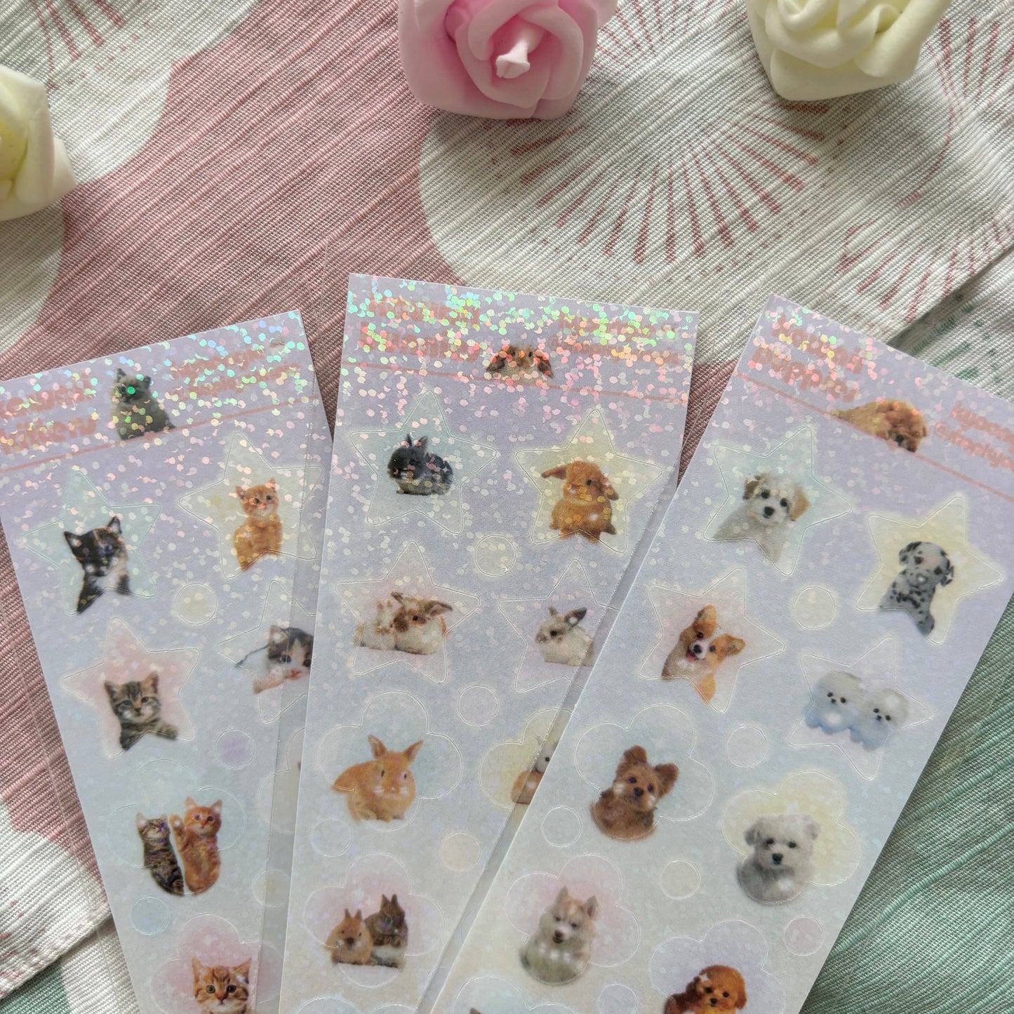 Kawaii Animals Sticker Sheets (3 designs)