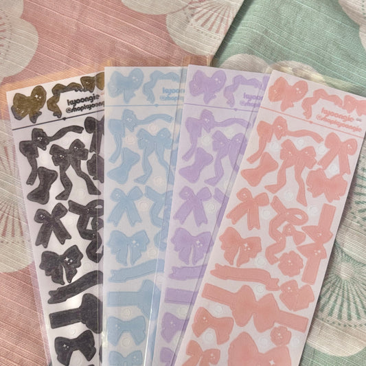 Coquette Ribbons Deco Sticker Sheets (4 designs)