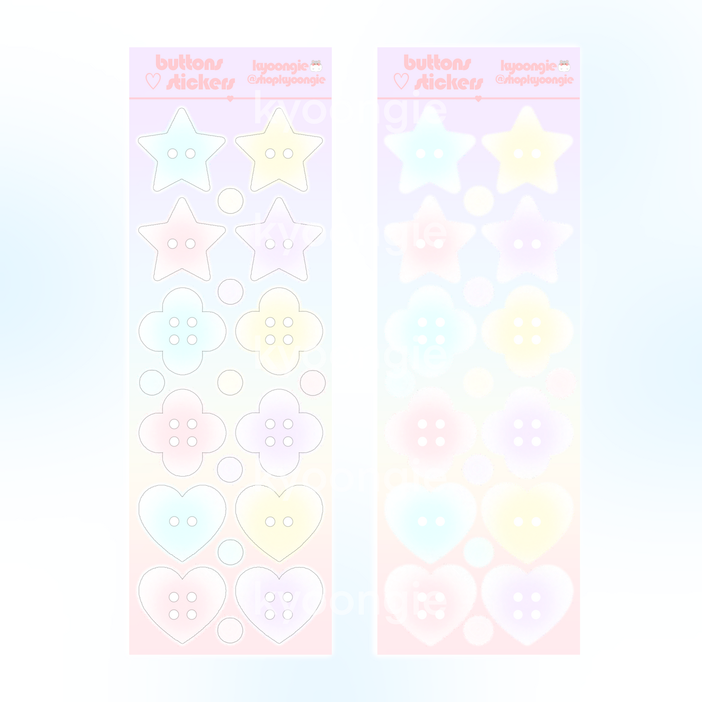 Cute Pastel Buttons Sticker Sheet