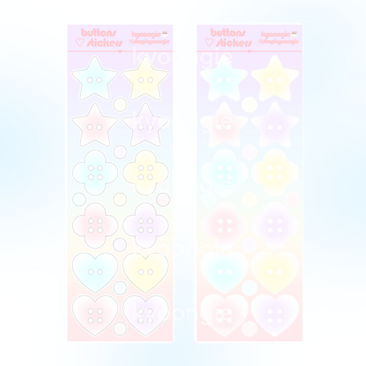 Cute Pastel Buttons Sticker Sheet