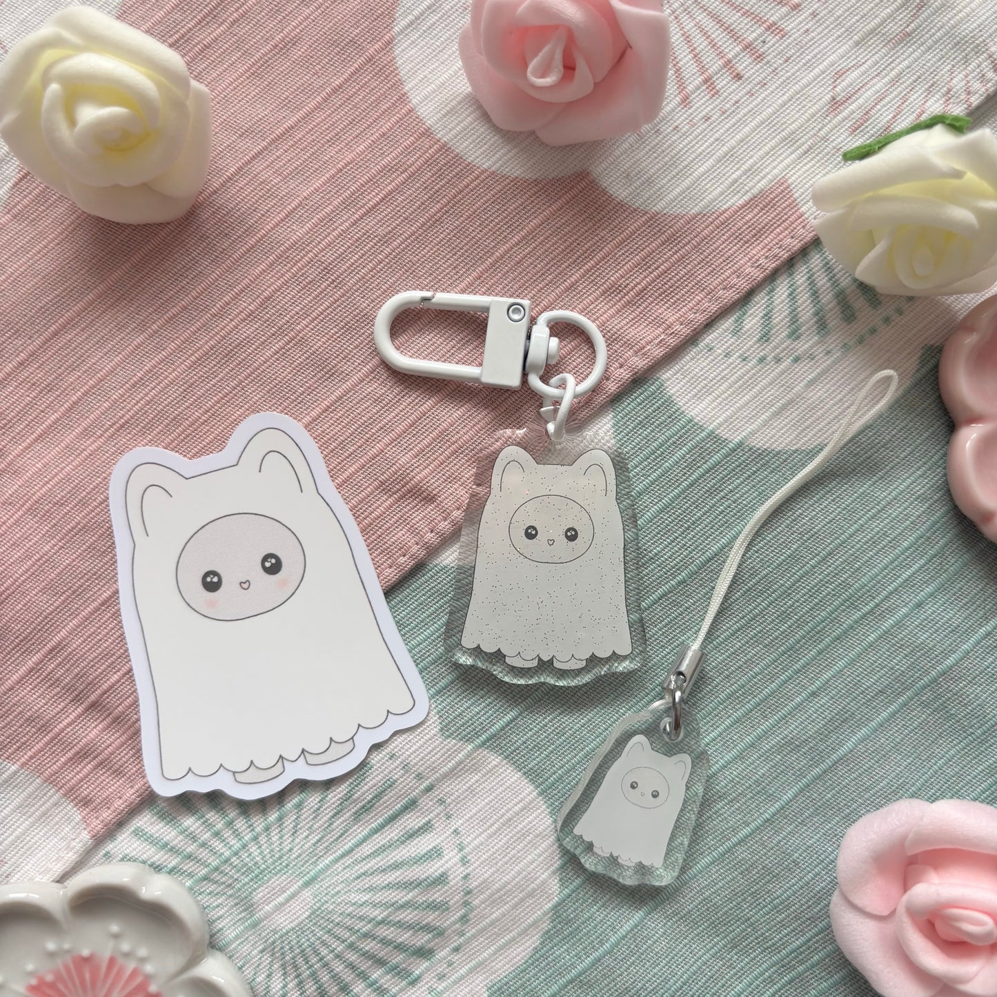 Ghost Kitty Sticker & Charms