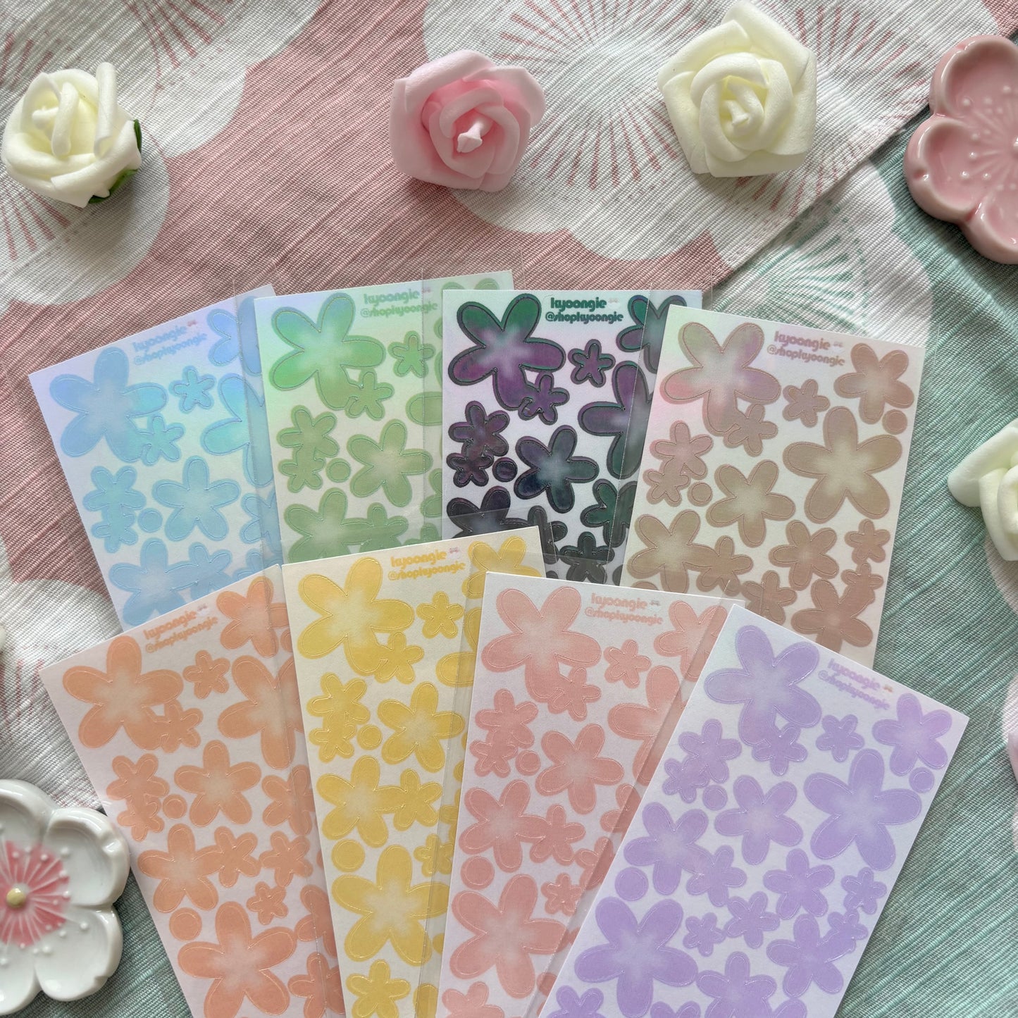 Floral Deco Stickers (8 Colors)