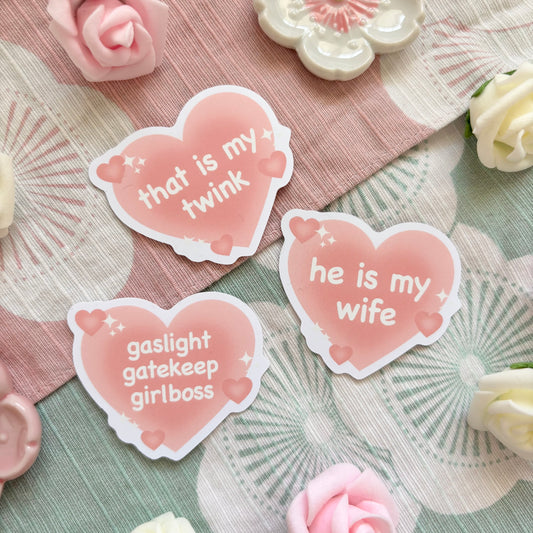Heart Text Stickers
