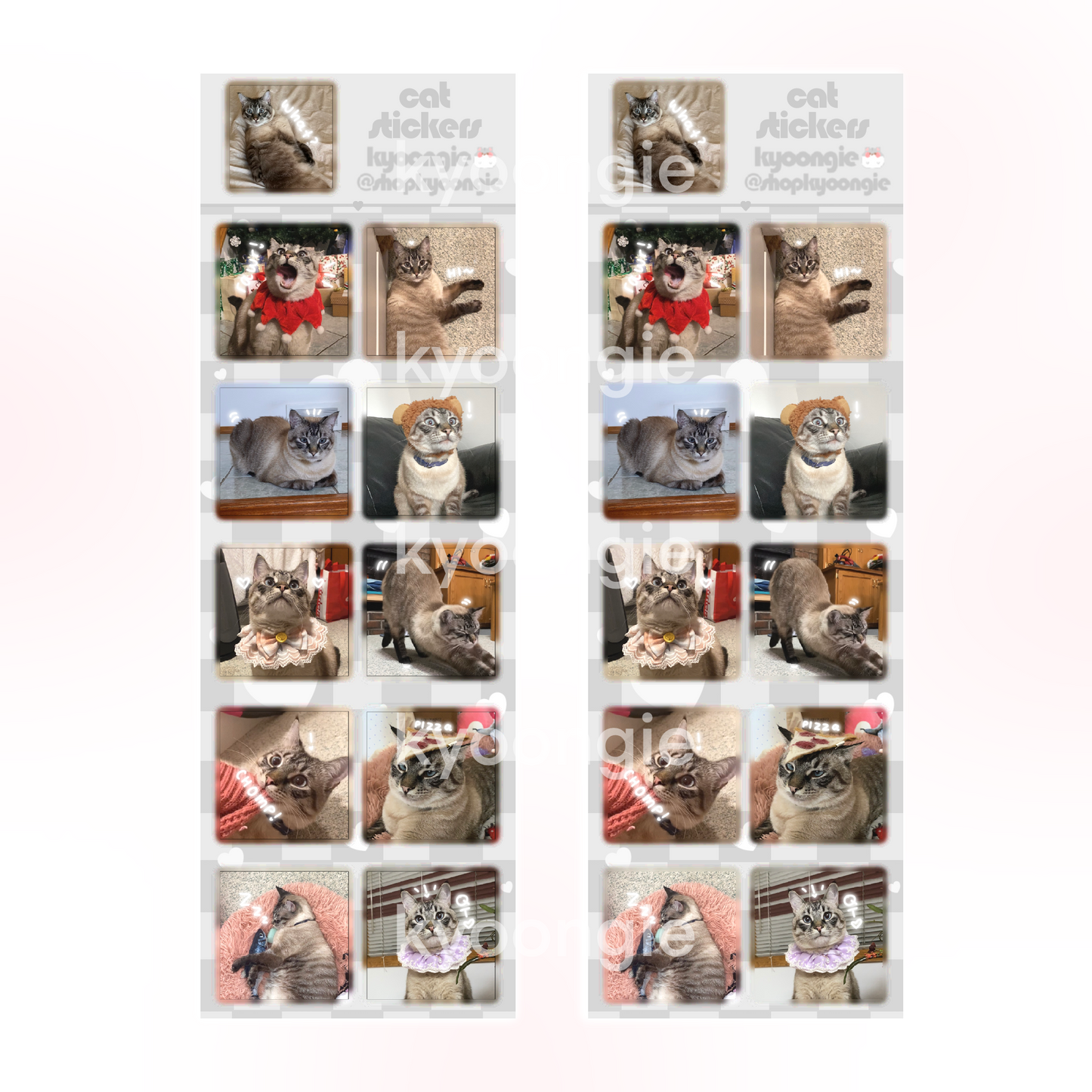 I Love My Cat (Stormy) Sticker Sheets (2 designs)