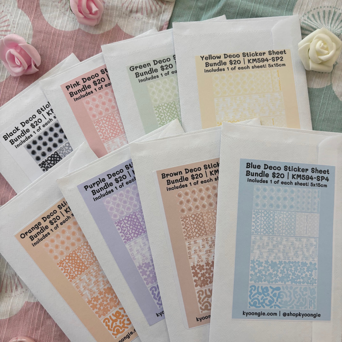 Deco Sticker Packs (8 colours)