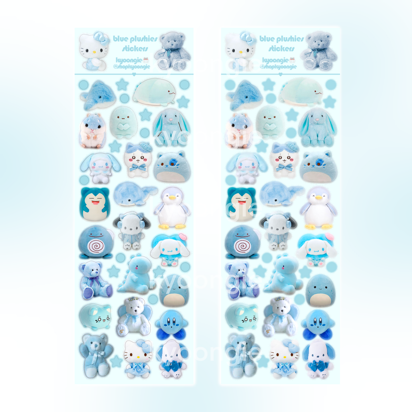 Colorful Plushies Sticker Sheets (3 designs)