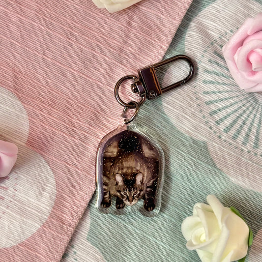 Scary Fat Cat Keychain