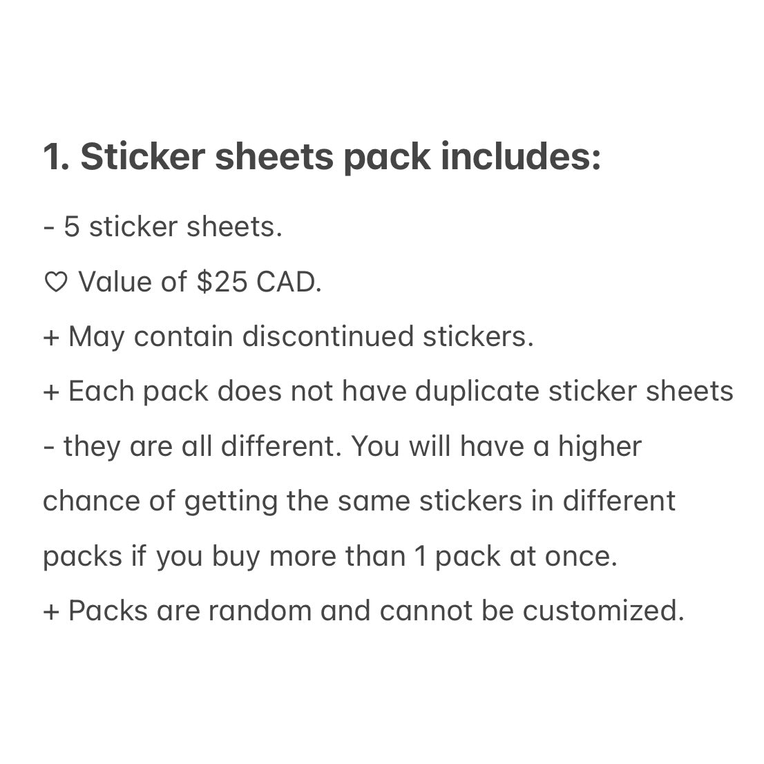 Random Packs (Stickers, Seconds/B-grade, Stationery)