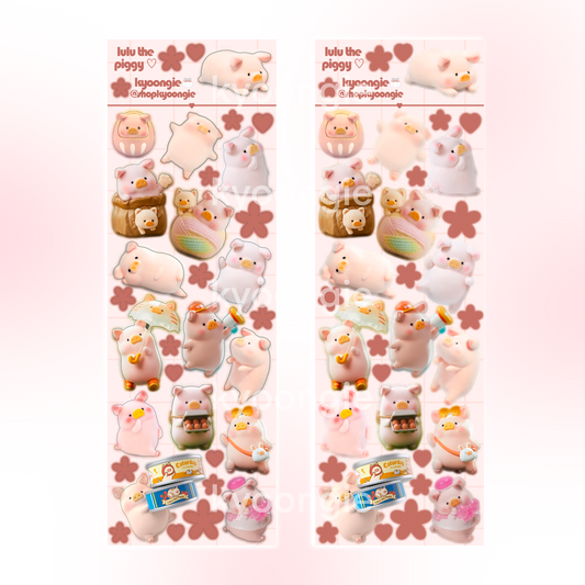 Cute Pig Sticker Sheet