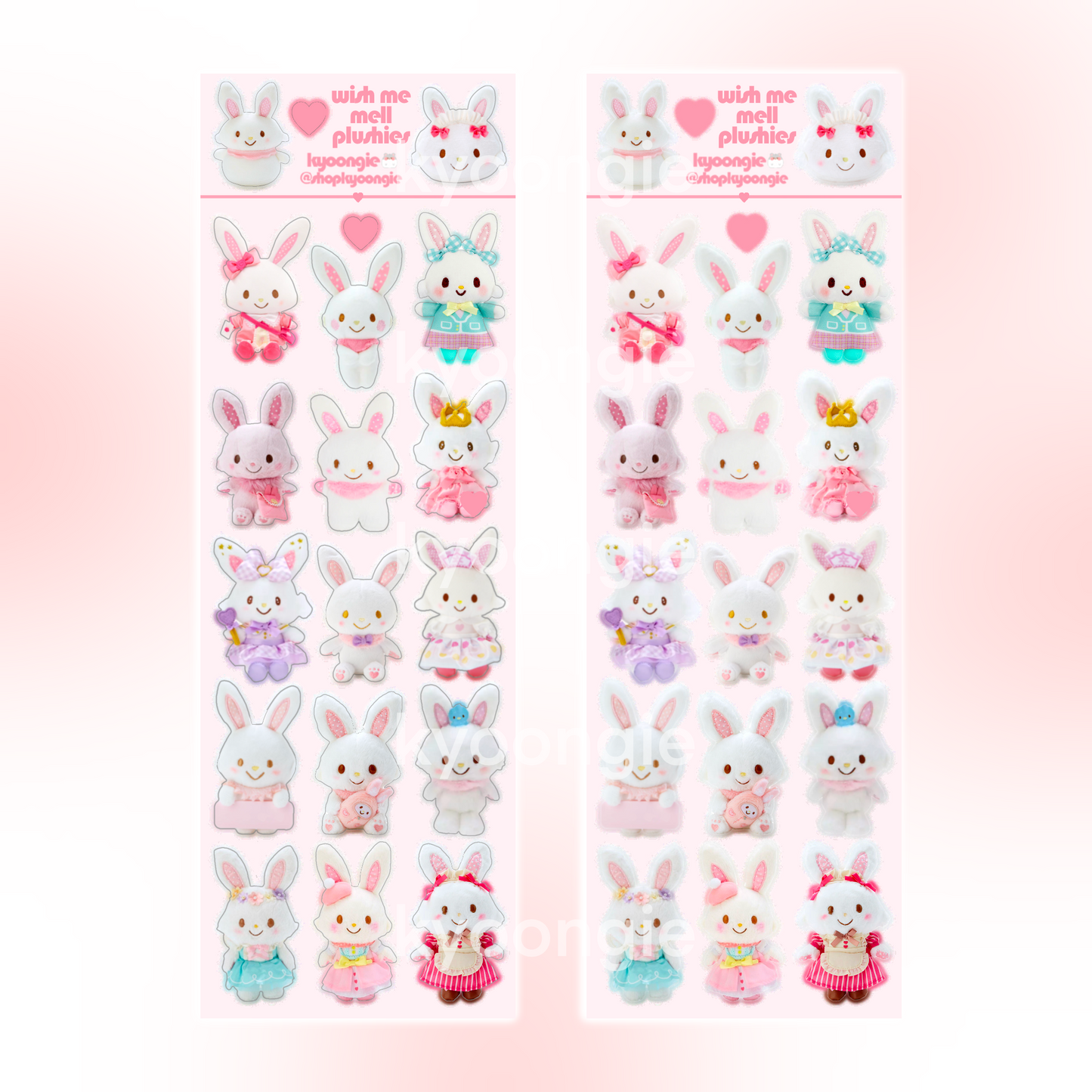 Japanese Plushies Sticker Sheets (multiple designs!!)
