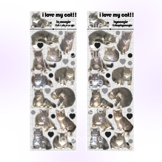 I Love My Cat (Dusty) Sticker Sheet