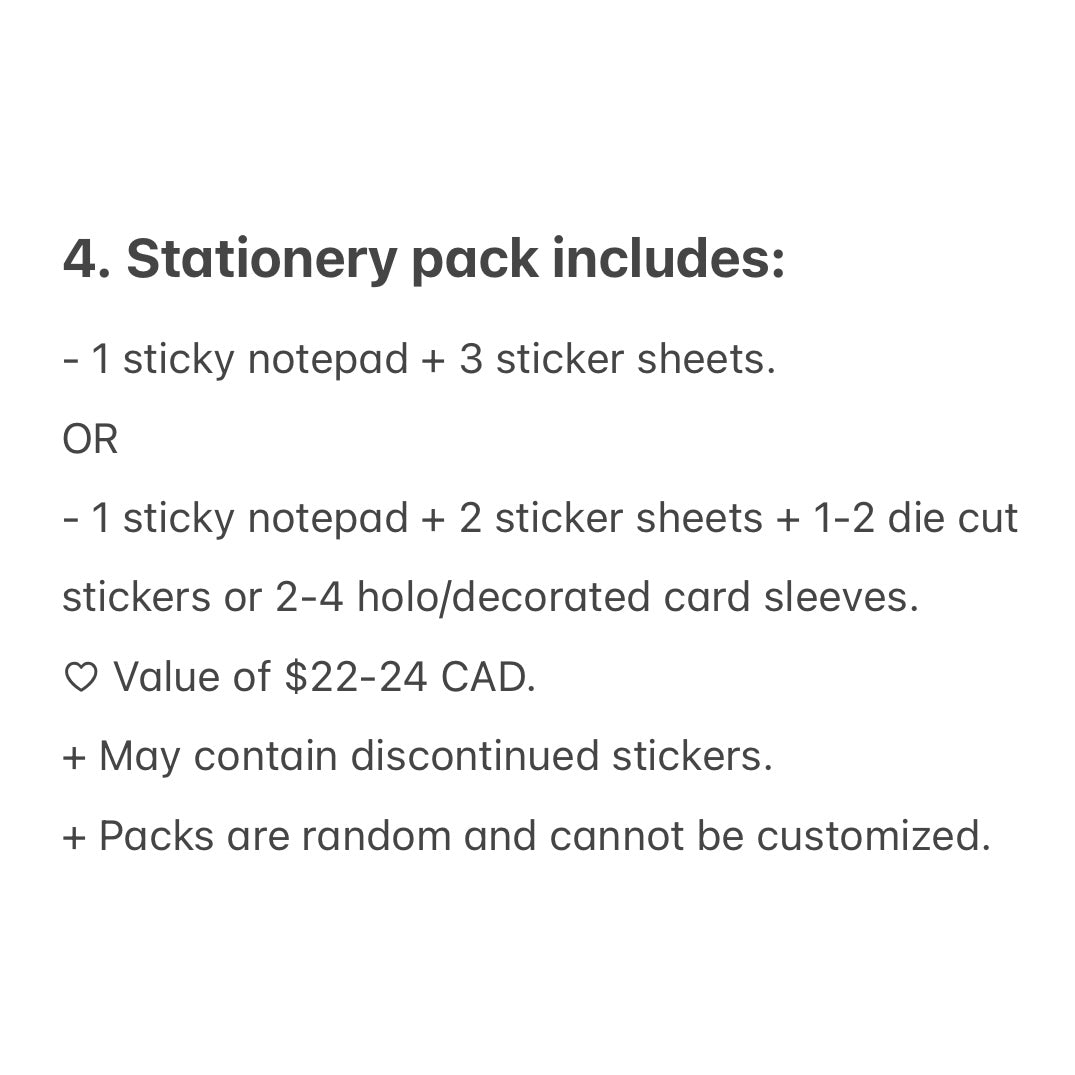 Random Packs (Stickers, Seconds/B-grade, Stationery)