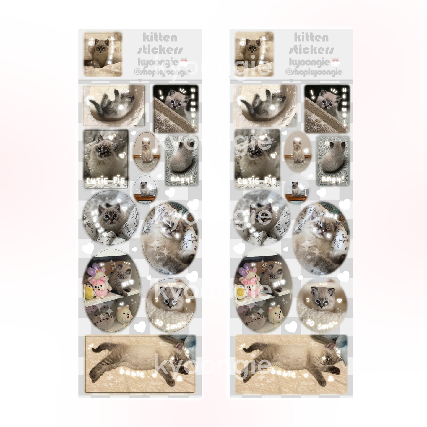 I Love My Cat (Stormy) Sticker Sheets (2 designs)