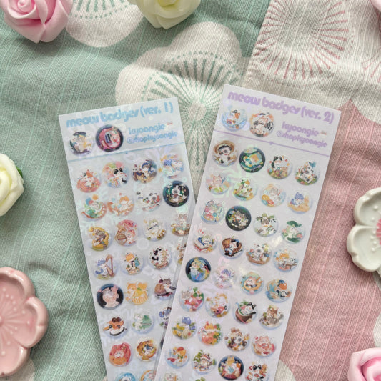 LADS Meow Badges Sticker Sheets
