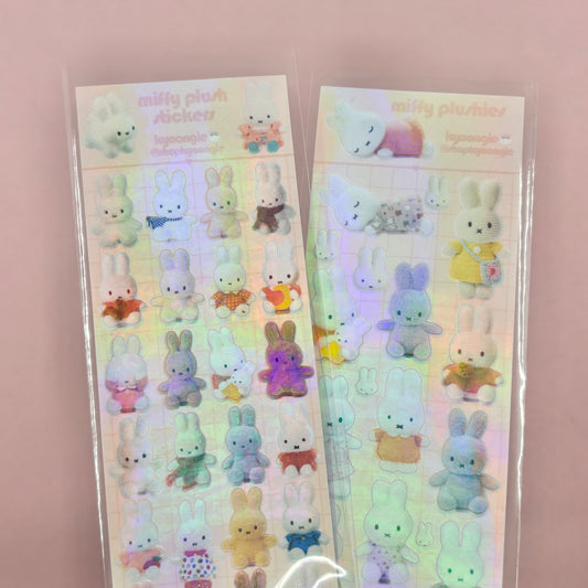 Miffy Bunny Plushies Sticker Sheets (2 designs)