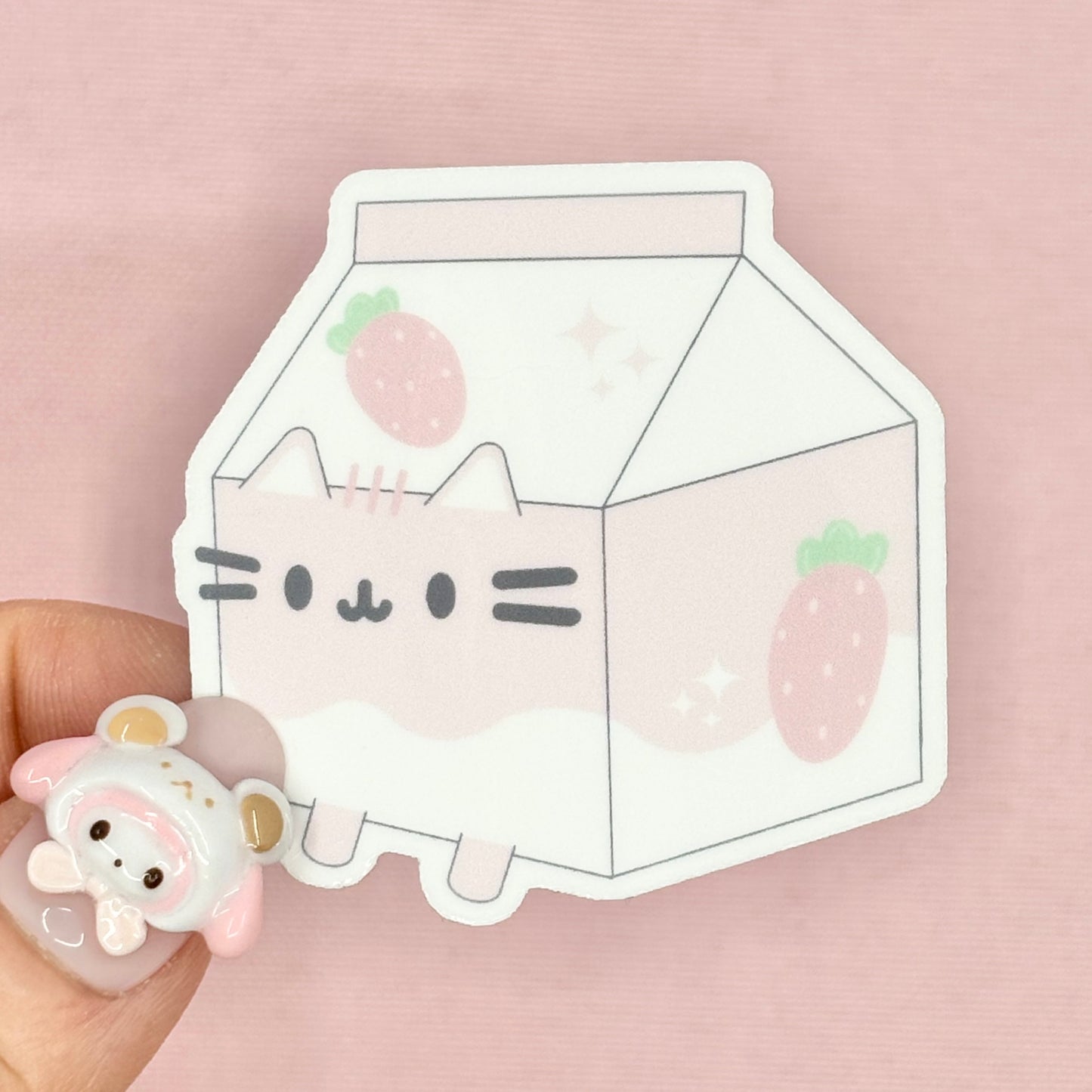 Cat Strawberry Milk Sticker