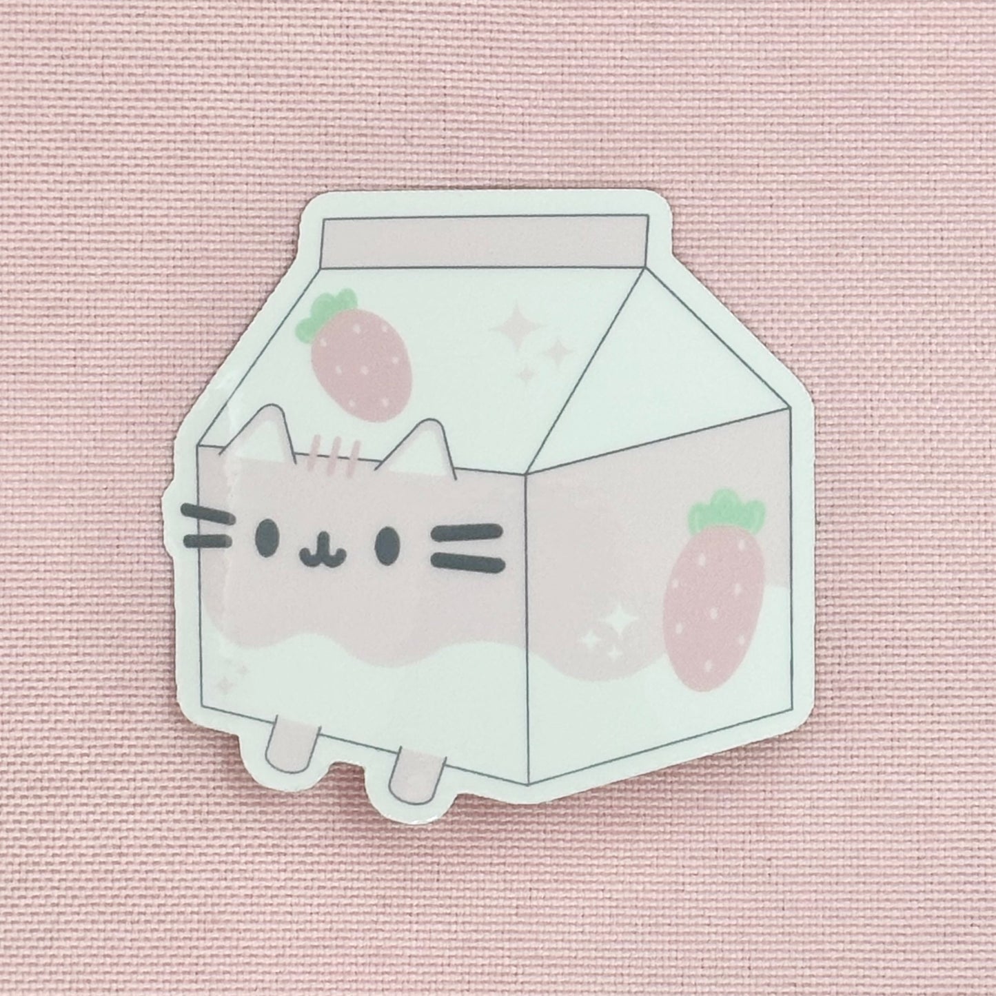 Cat Strawberry Milk Sticker