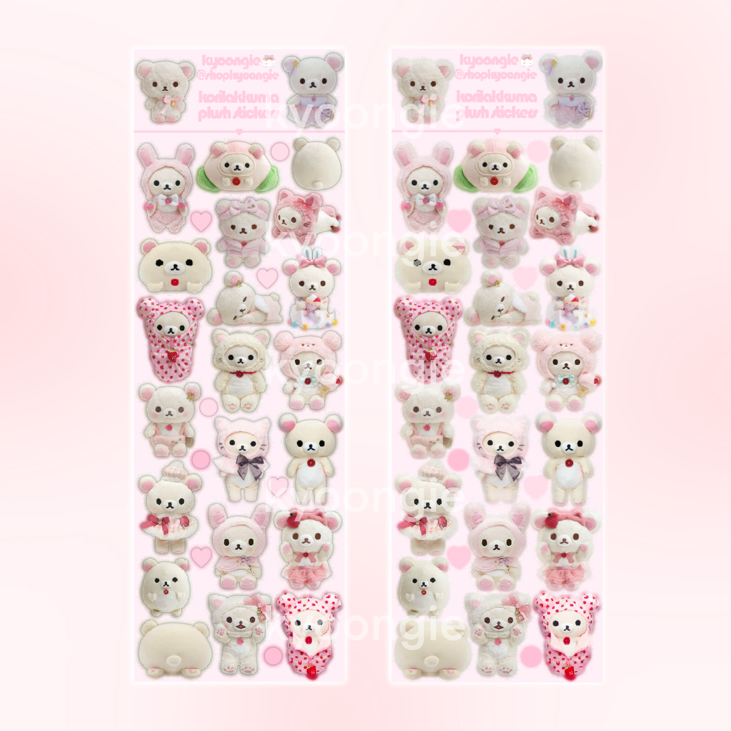 White Kuma Bear Plushies Stickers