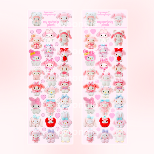 Pink Bunny My Melo Plushies Stickers