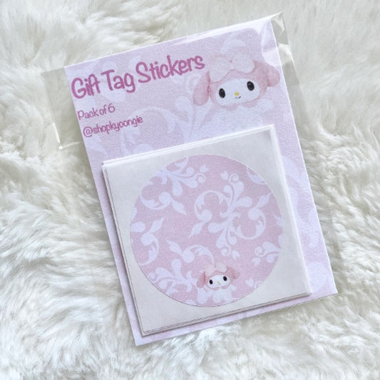 Pink Bunny My Melo Gift Tag Sticker Set